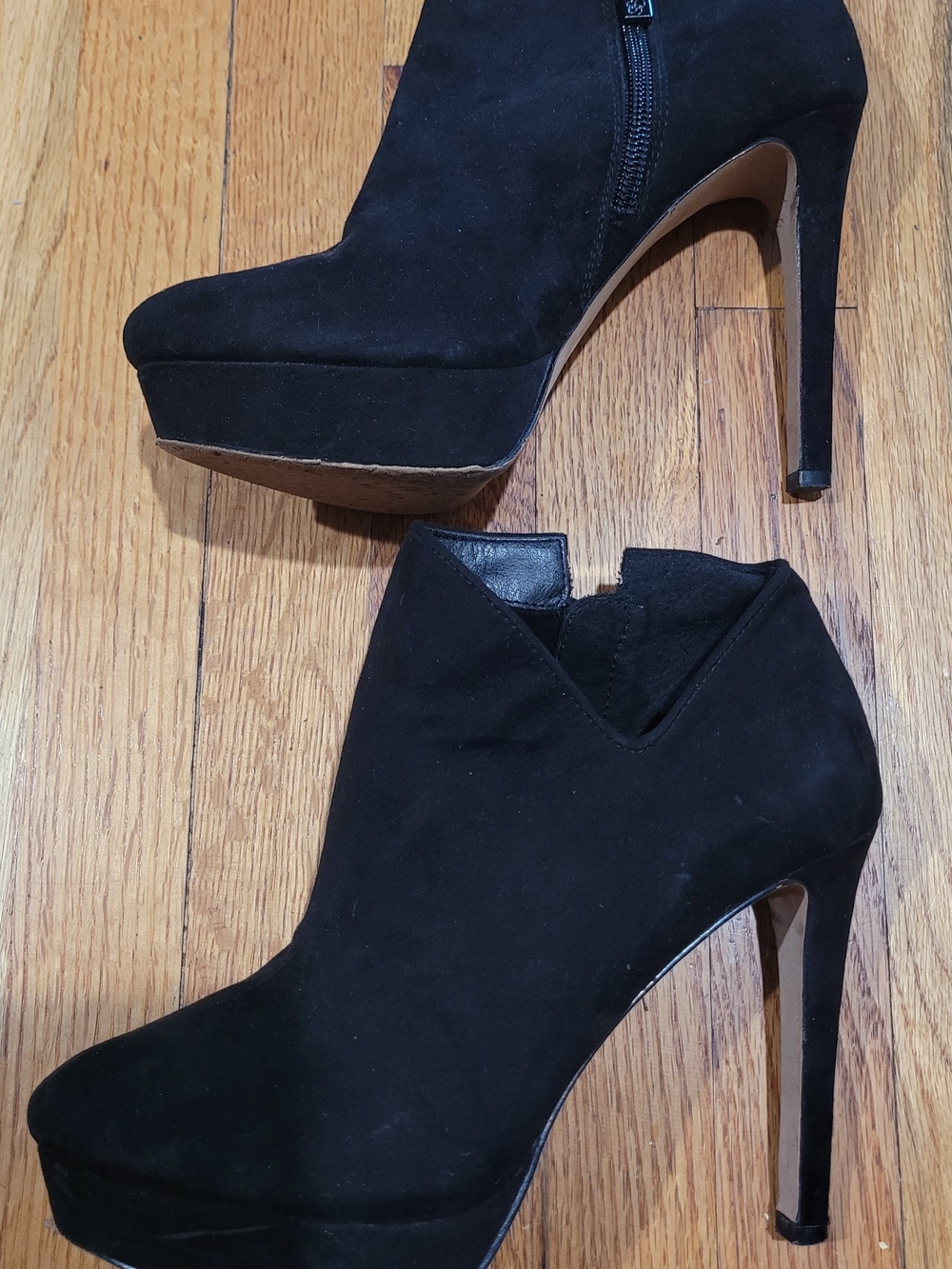 Jessica Simpson Black Suede Platform Stiletto Ankle Booties